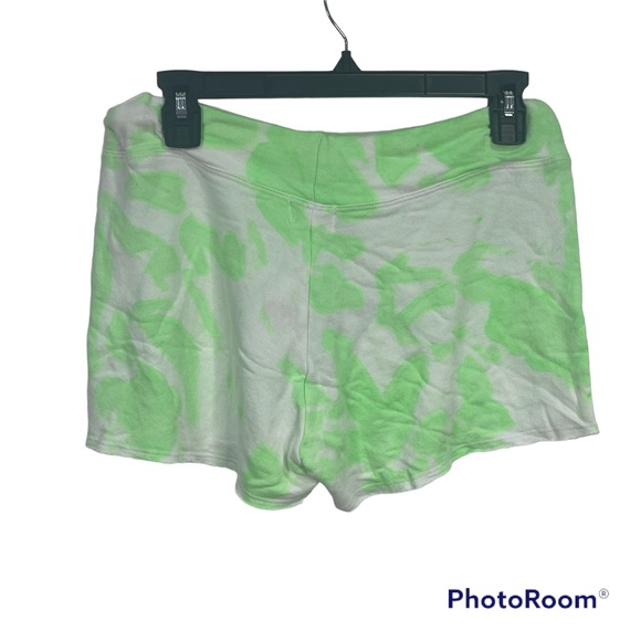 Sundry tie dye drawstring terry cut off sweat shorts green and white size 0 - Picture 2 of 7